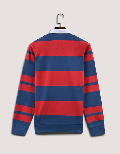 Blue and Red Striped Rugby Shirt