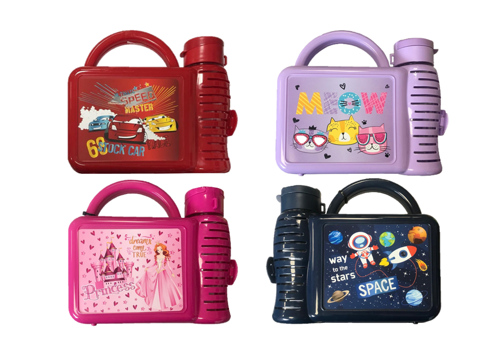 Tuffex Kids Lunch Box Water Bottle Set Durable Colorful