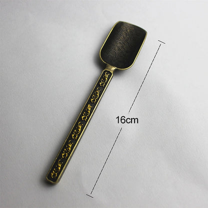 Copper-zinc Flower Pattern Tea Spoon Kungfu Teaism Accessories