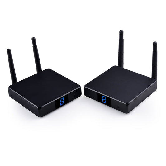 Measy FHD686 Full HD 1080P 3D 5-5.8GHz Wireless HDMI Transmitter (Transmitter + Receiver) with Display, Supports Infrared Remote Control & Wireless Same Screen Function, Transmission Distance: 200m, FHD686 with Display
