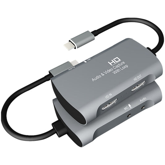 Z30A HDMI Female + Mic to HDMI Female + Audio + USB-C / Type-C Video Capture Box, Z30A