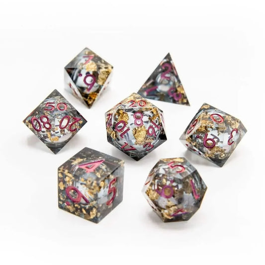 Celestial Shadow | Liquid Core Dice | Resin | 7 Piece Set