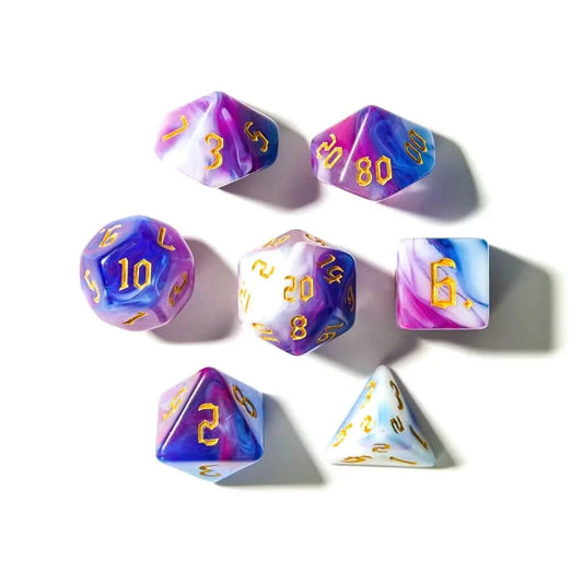 Ethereal Wave | Soft Edge Dice | Acrylic | 7 Piece Set