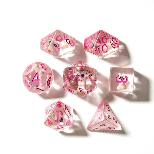 Rabbits | Soft Edge Dice | Resin | 7 Piece Set
