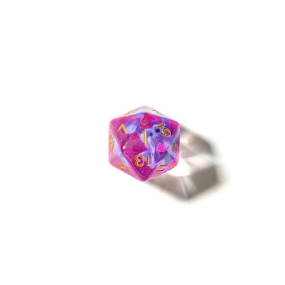 Purple T-Rex | Soft Edge Dice | Resin | 7 Piece Set