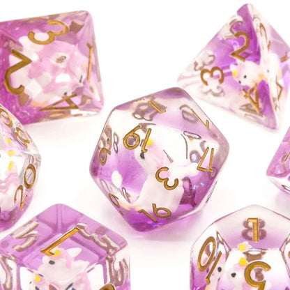 Unicorns | Soft Edge Dice | Resin | 7 Piece Set