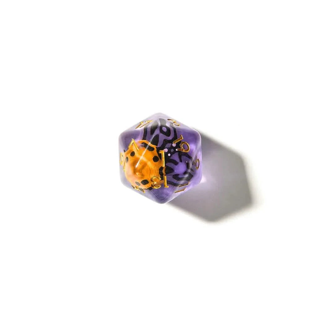 Yellow Ladybugs | Soft Edge Dice | Resin | 7 Piece Set