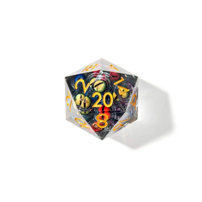 Eyes of Chaos | 33mm D20 | Oversized Liquid Core Dice | Single Dice