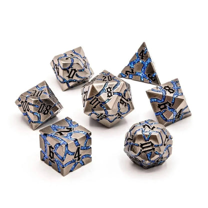 Frostmourne Steel | Solid Metal Dice | 7 Piece Set