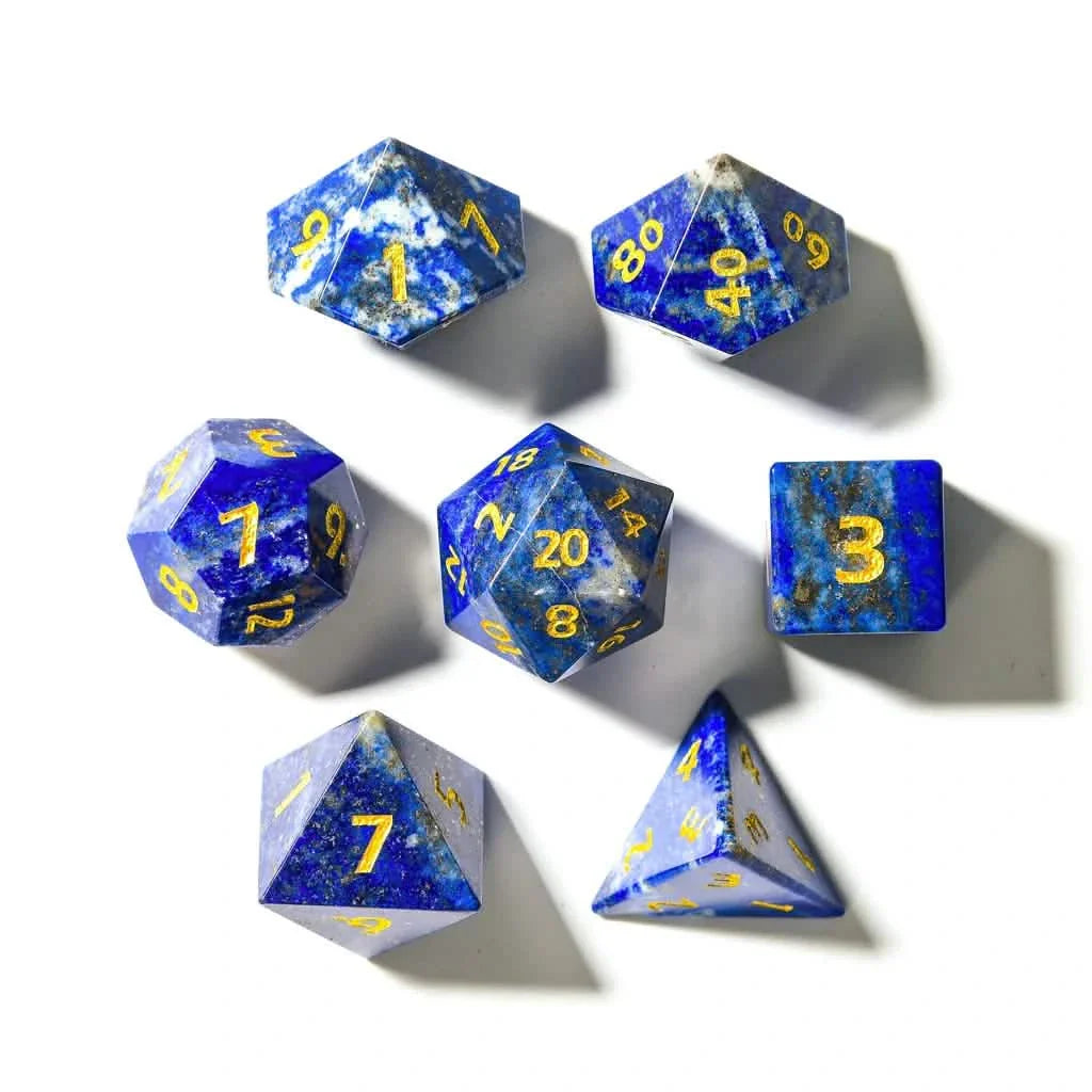Lapis Lazuli | Gemstone Dice | 7 Piece Set