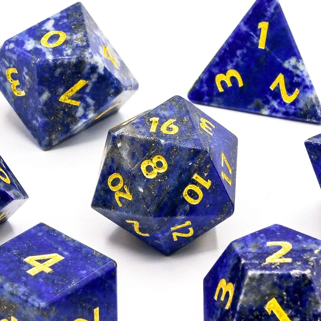 Lapis Lazuli | Gemstone Dice | 7 Piece Set