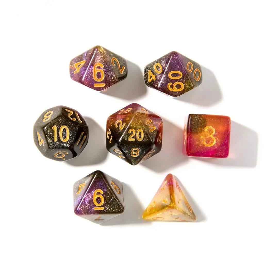Starfall Dream | Soft Edge Dice | Acrylic | 7 Piece Set