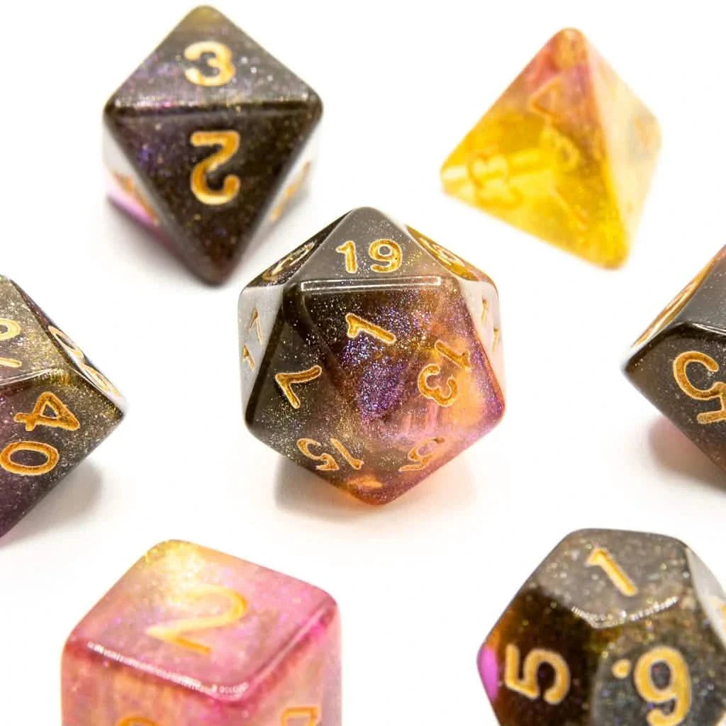 Starfall Dream | Soft Edge Dice | Acrylic | 7 Piece Set