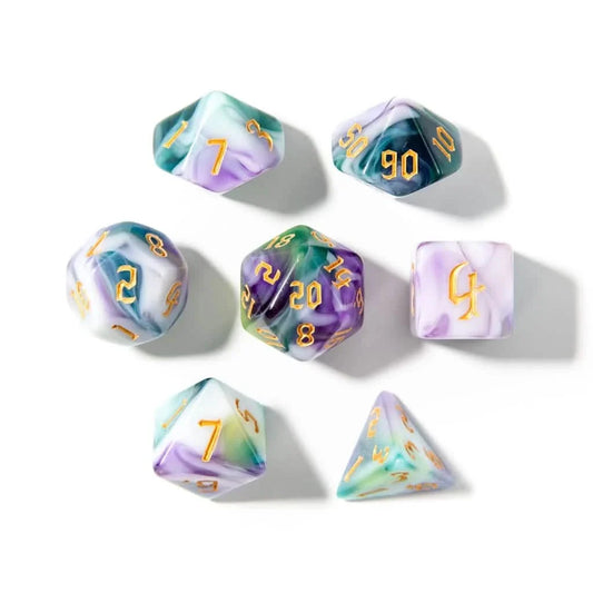 Mystic Tides | Soft Edge Dice | Acrylic | 7 Piece Set