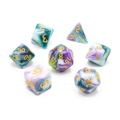 Mystic Tides | Soft Edge Dice | Acrylic | 7 Piece Set