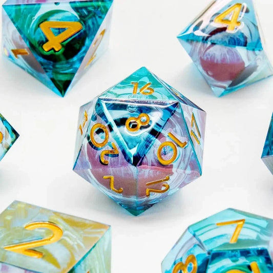 Eye of Arcana | Liquid Core Dice | Resin | 7 Piece Set