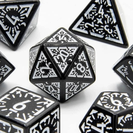 Lunar Ray | Soft Edge Dice | Acrylic | 7 Piece Set