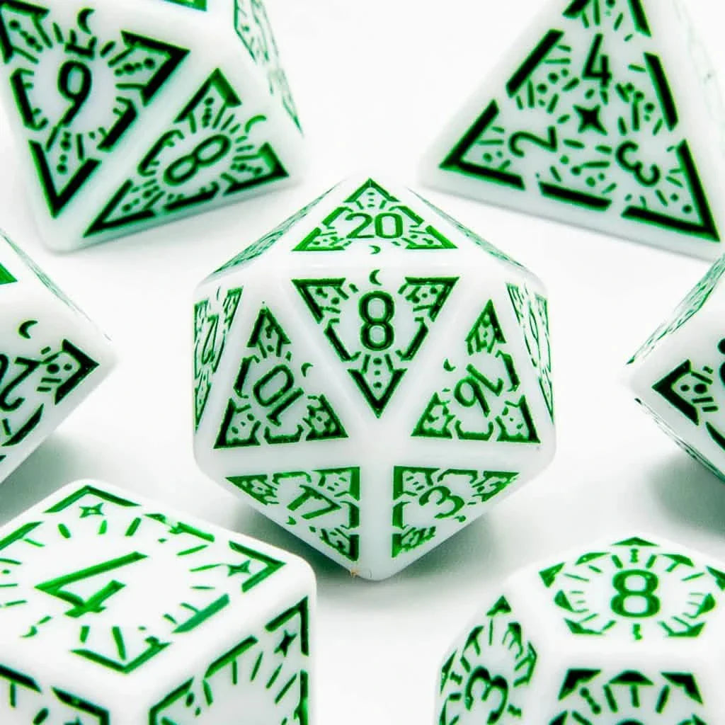 Arcane Burst | Soft Edge Dice | Acrylic | 7 Piece Set