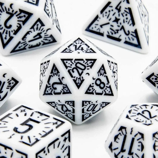 Arcane Veil | Soft Edge Dice | Acrylic | 7 Piece Set
