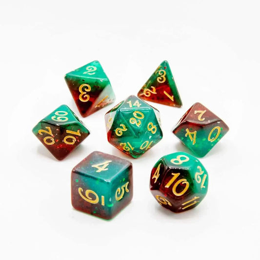 Berry Wave | Soft Edge Dice | Acrylic | 7 Piece Set
