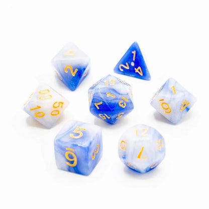 Frosted Sky | Soft Edge Dice | Acrylic | 7 Piece Set