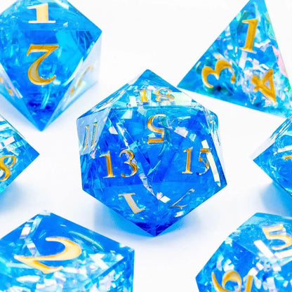 Skyward Spark | Sharp Edge Dice | Resin | 7 Piece Set