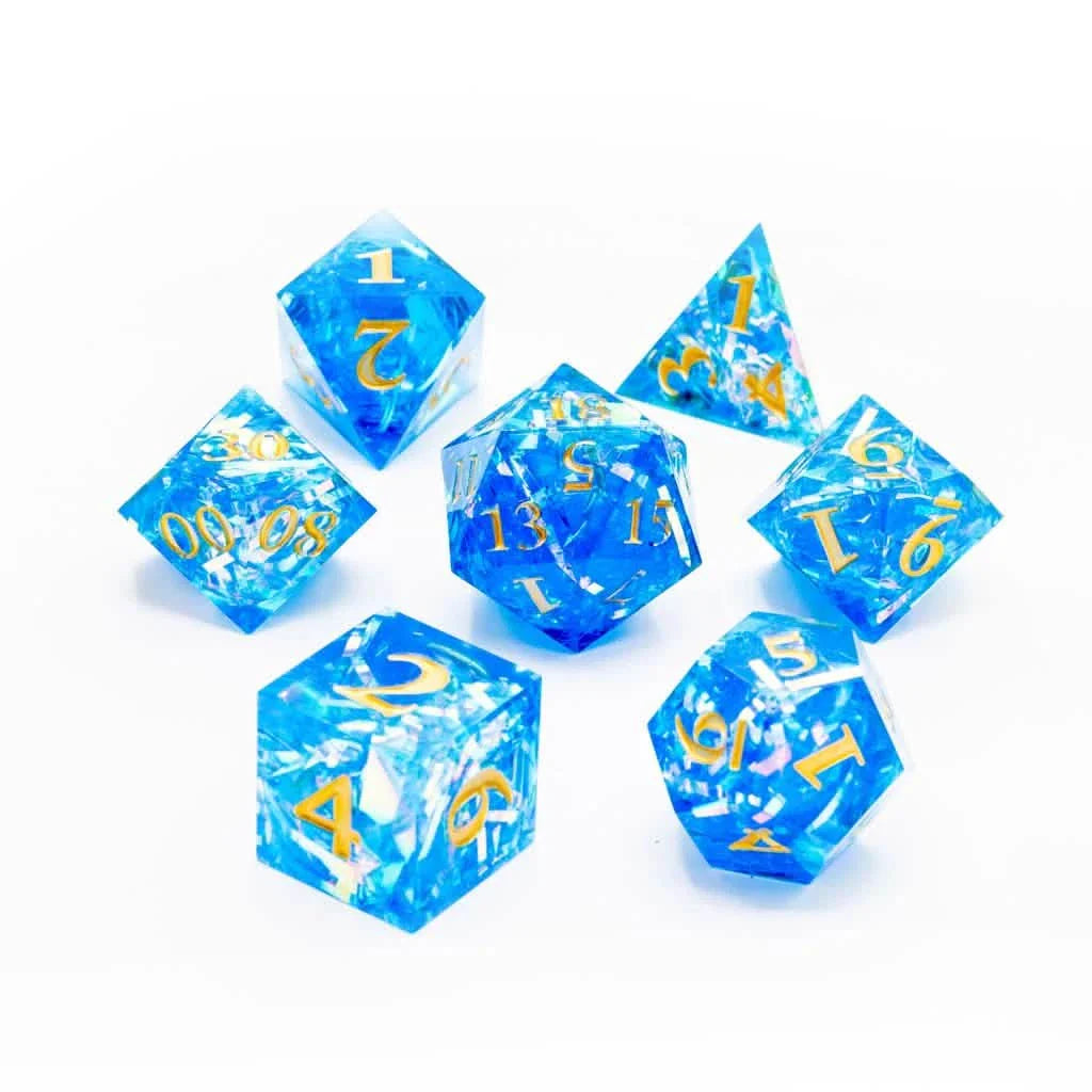Skyward Spark | Sharp Edge Dice | Resin | 7 Piece Set