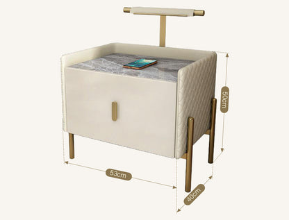 Taro Bedside Table, Cream