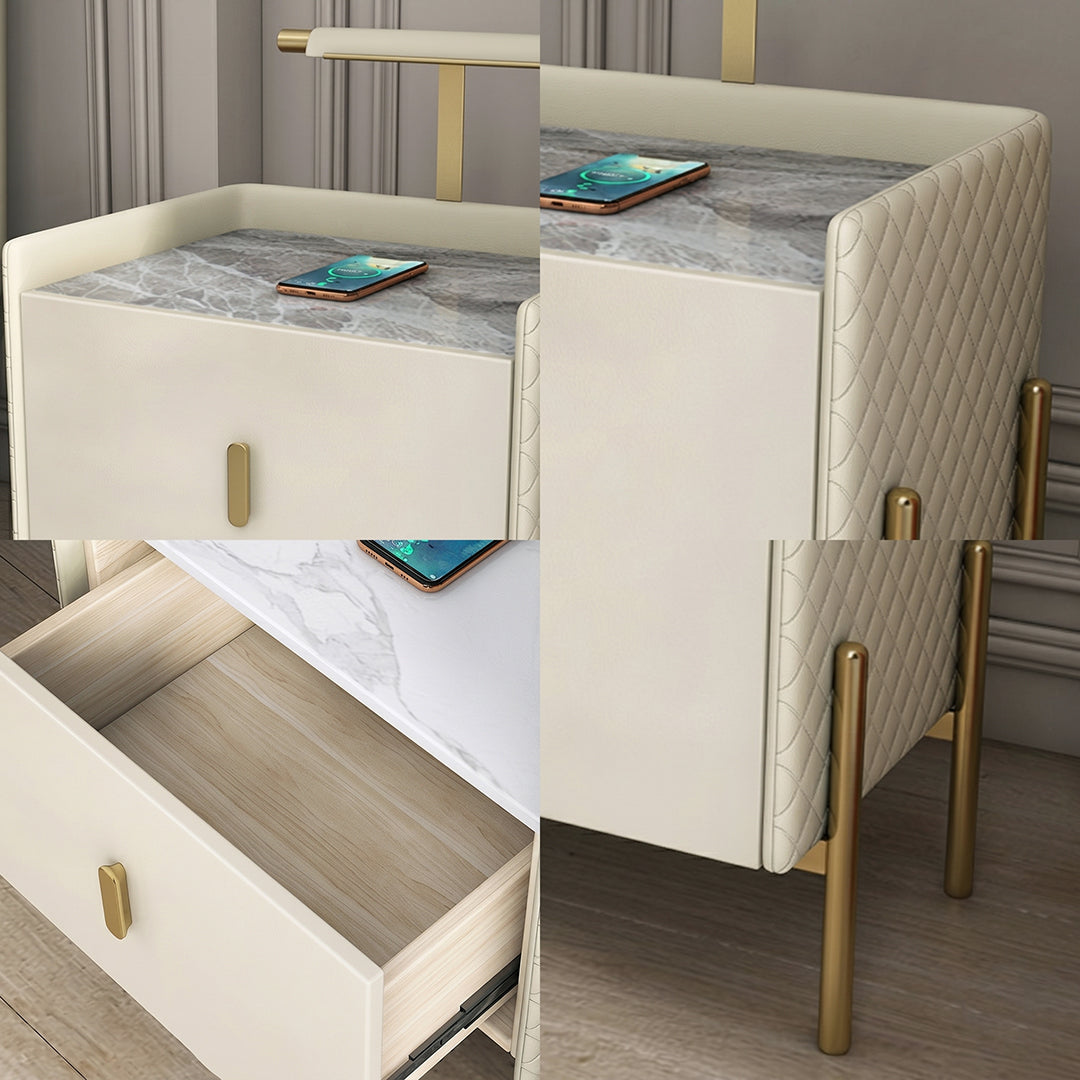 Taro Bedside Table, Cream
