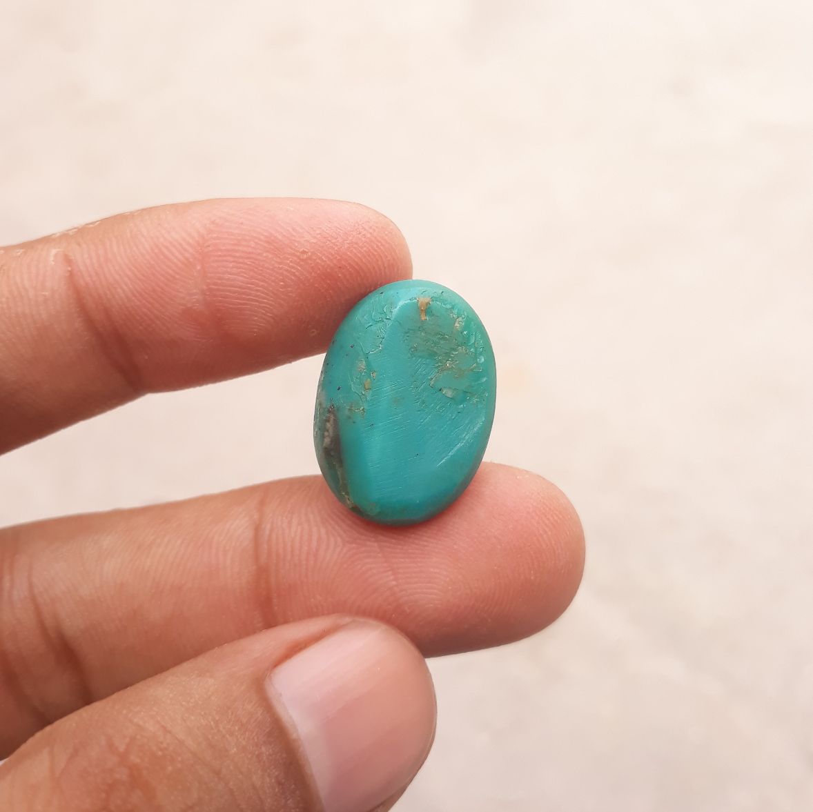 Natural Teal Green Turquoise  - Green Turquoise - 17.7ct- 22x16mm