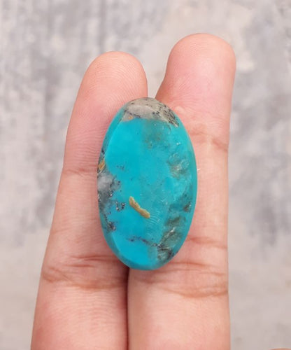 Natural Teal Green Turquoise  - Green Turquoise - 34.2ct- 29x17mm