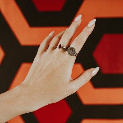 Crimson Veil Ring