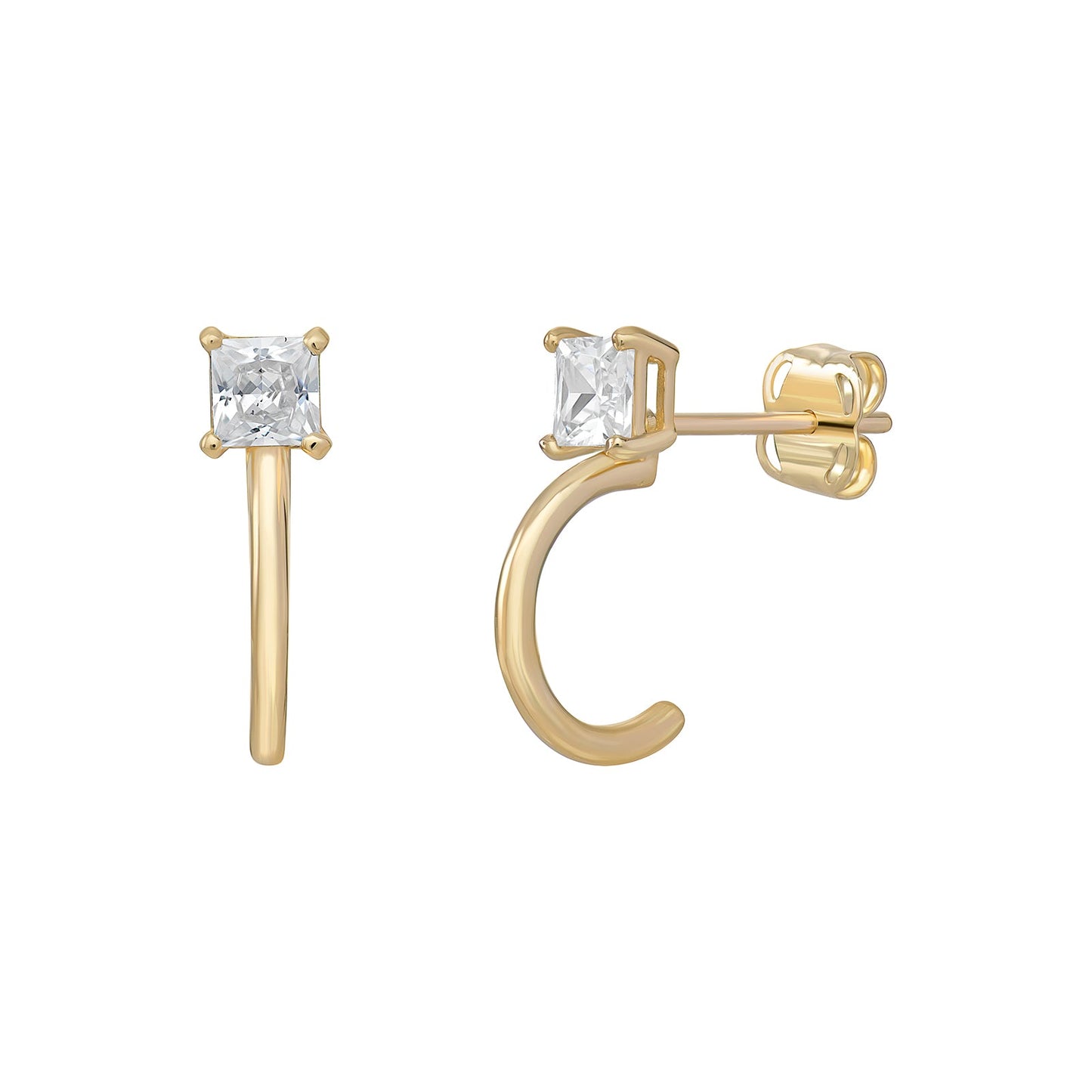Thea Half Hoop Stud Earrings