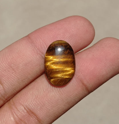 9.5ct Tiger Eye Cabochon - June Birthstone - June Birthstone -  20x13x14mm