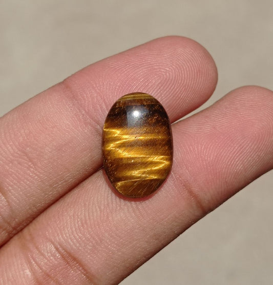 9.5ct Tiger Eye Cabochon - June Birthstone - June Birthstone -  20x13x14mm