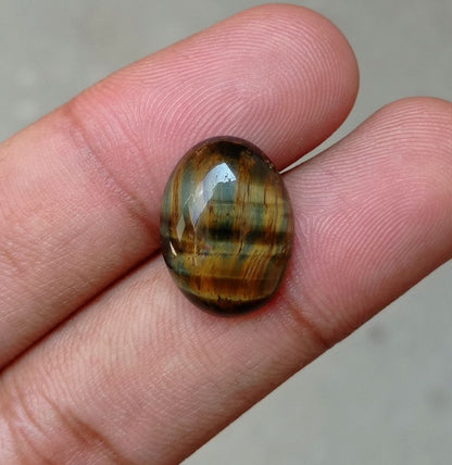 11.4ct Tiger Eye Cabochon - June Birthstone - June Birthstone -  18.5x14x6mm
