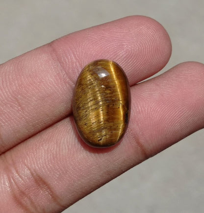 18ct Tiger Eye Cabochon - June Birthstone - June Birthstone -  21x14x7mm