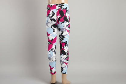 Tropical design full length stretch leggings
