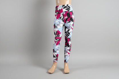 Tropical design full length stretch leggings