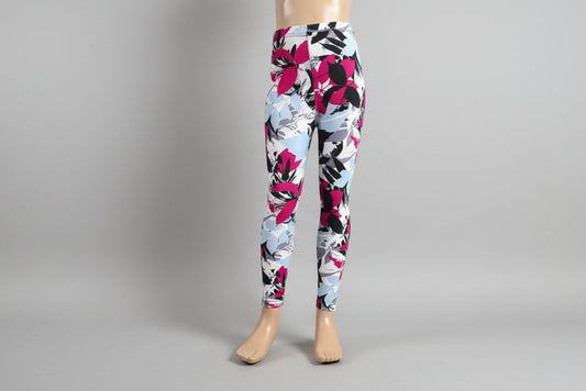 Tropical design full length stretch leggings