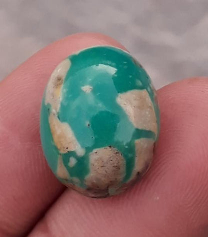 Natural Turquoise, Green Matrix Turquoise, Shajri Feroza, Real Firoza Stone,Dimensions-17.5x14mm