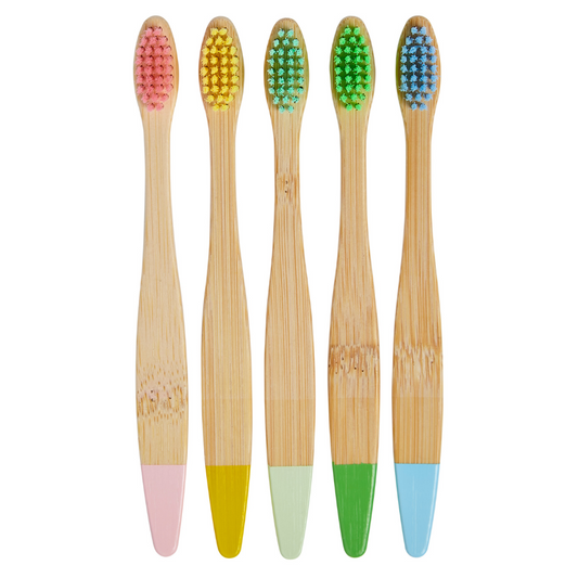 Kids Bamboo Eco Friendly Toothbrush For Children - 5 Pack - Buy One Get One Half Price!