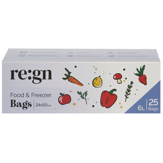6 Litre Certified Compostable Food & Freezer Bags (25 Bags) - Buy One Get One Half Price!