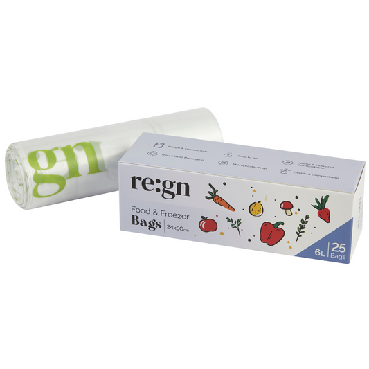 6 Litre Certified Compostable Food & Freezer Bags (25 Bags) - Buy One Get One Half Price!