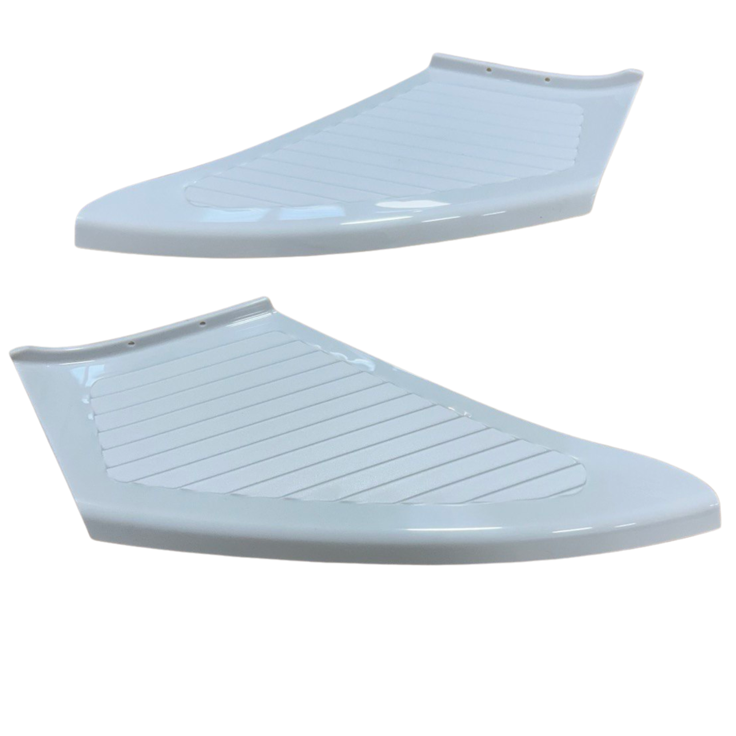 For Peugeot Boxer Front Bumper Foot Plate Protectors – White, Set of 2 | Van-X