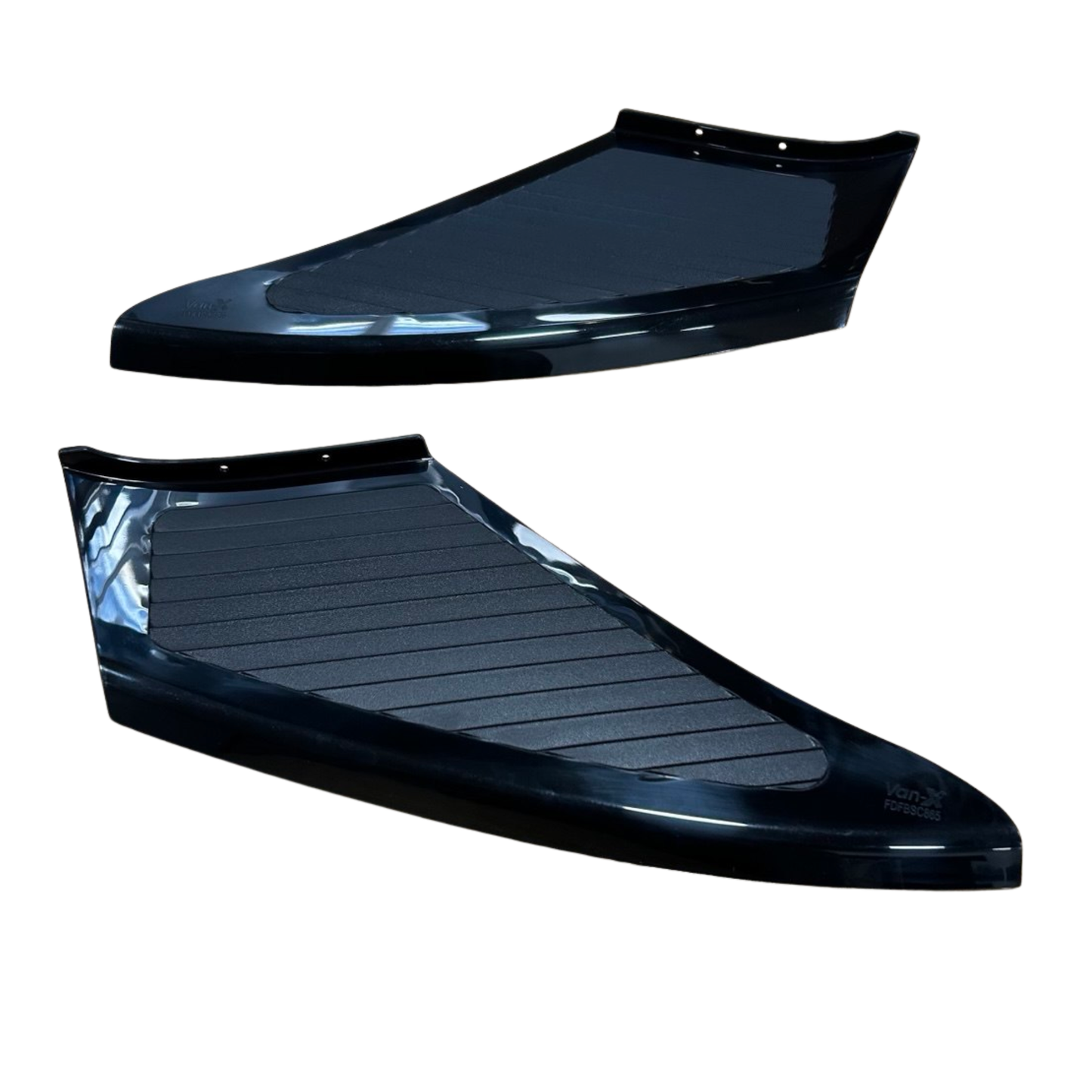 For Vauxhall Movano Front Bumper Foot Plate Protectors – Black, Set of 2 | Van-X