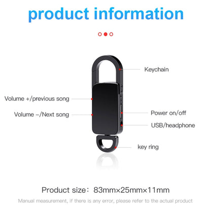 S20 16GB Keychain HD Noise Reduction Portable Recording Pen, 16GB