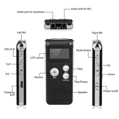 SK012 32GB Smart Noise Reduction HD Voice Recording Pen, Black 32GB