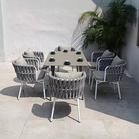 Vallee Rattan Dining Chair, Grey