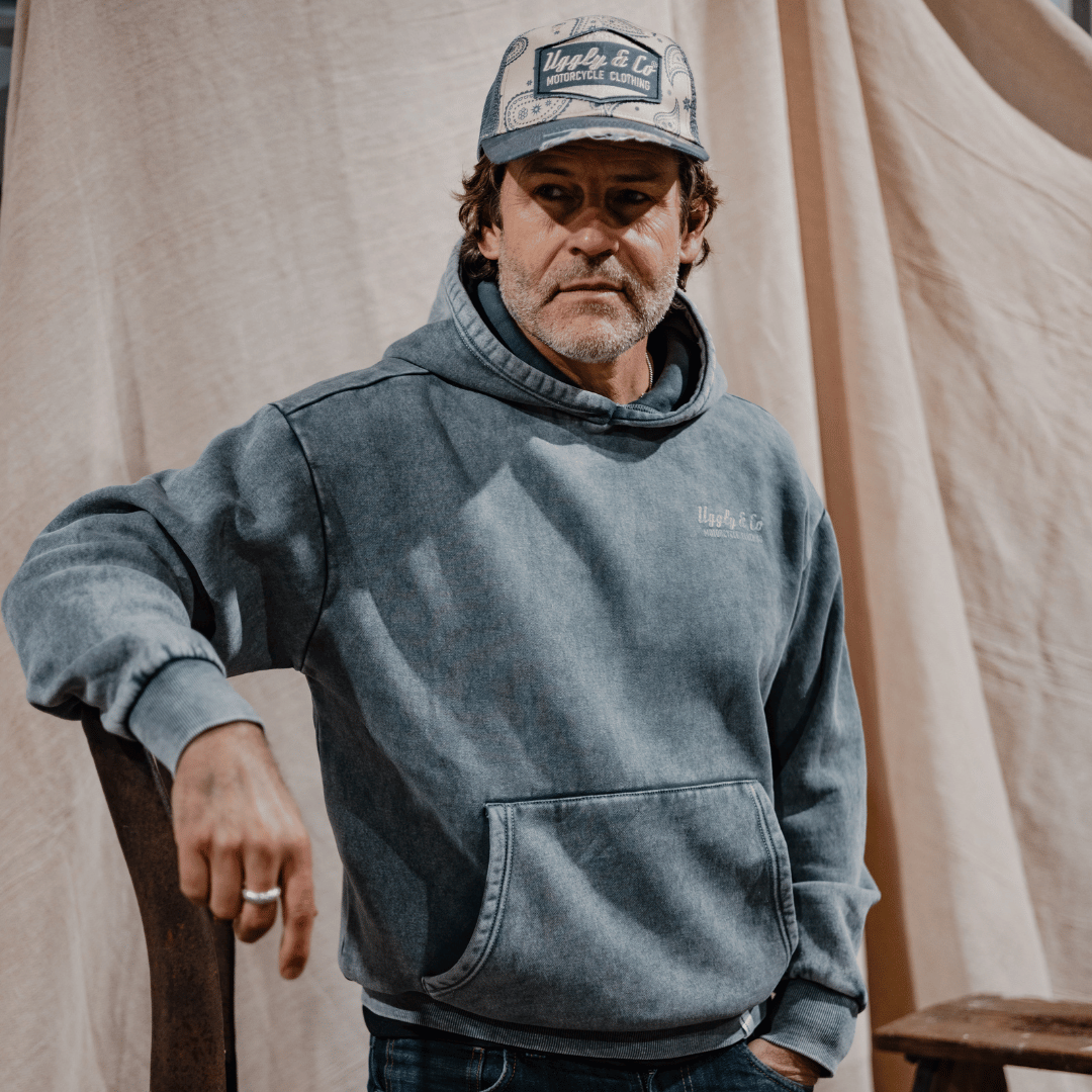 Blue Diamond Acid Wash Hoodie